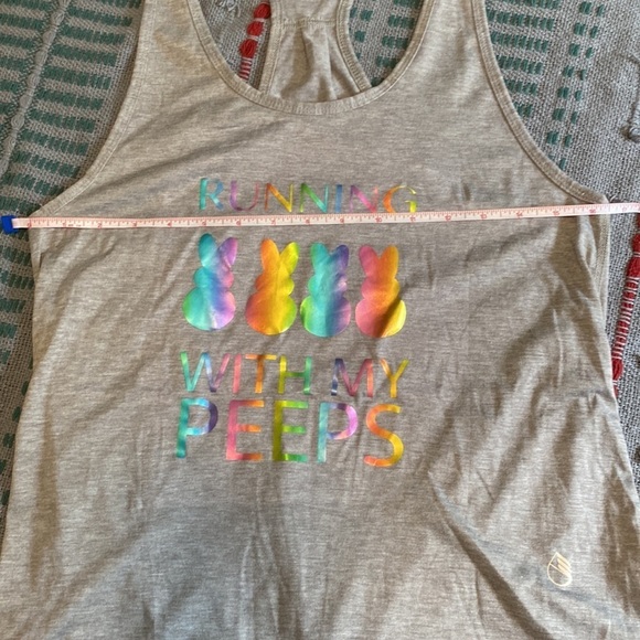 “Running with my Peeps” Gray Tank, Size M, Excellent Condition, No tags - Picture 8 of 9